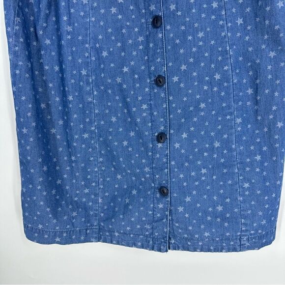 MADEWELL Denim Tie-Strap Button-Front Sundress in Star Jacquard Sz 0 - Picture 9 of 12